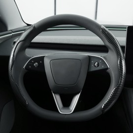 Mewant 2 fundas para volante segmentado de fibra de carbono para hombre y mujer, antideslizante, cómodo protector universal del 99% para volante de coche, accesorios interiores del coche