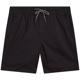 Volcom Boys Shorts - Stretch Twill Flat Front Pull On Chino Shorts for Boys - Casual Uniform Golf Short with Drawcord Waist, Size 10-12, Black