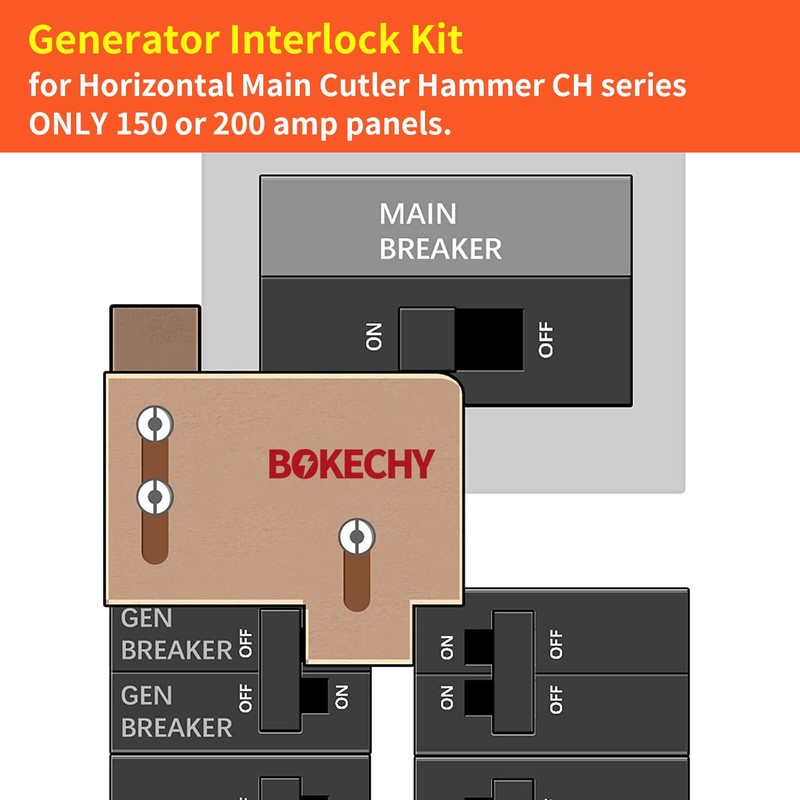 BOKECHY Generator Interlock Kit Multiple Styles Compatible with Horizontal Main