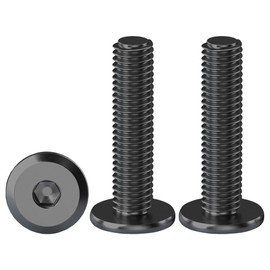 Drenky Flat Head Screws Hex Socket M6 Screws Black Rounded Head Screws Stainless Steel A2 V2A Machine Screws Full Thread Furniture Screws M6 x 30 mm Pack of 20