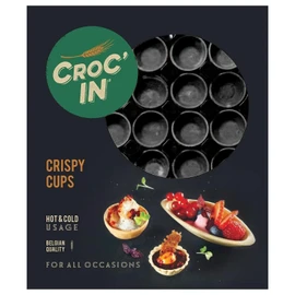 CROC'IN - Black Tartlet Shells - Edible Appetizer Or Dessert Cups - Mini Pastry Cases - Artisanal & Vegan Confection - 60 Pieces