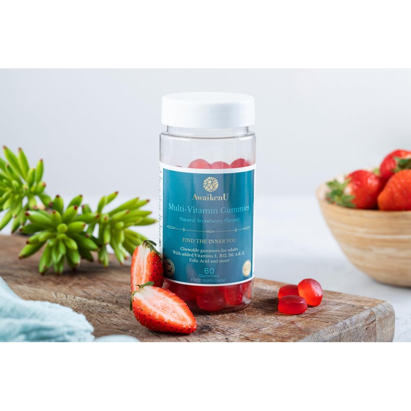 Multivitamin Gummies for Adults- Strawberry Flavour- 60 Gummies- Essential Vitamins