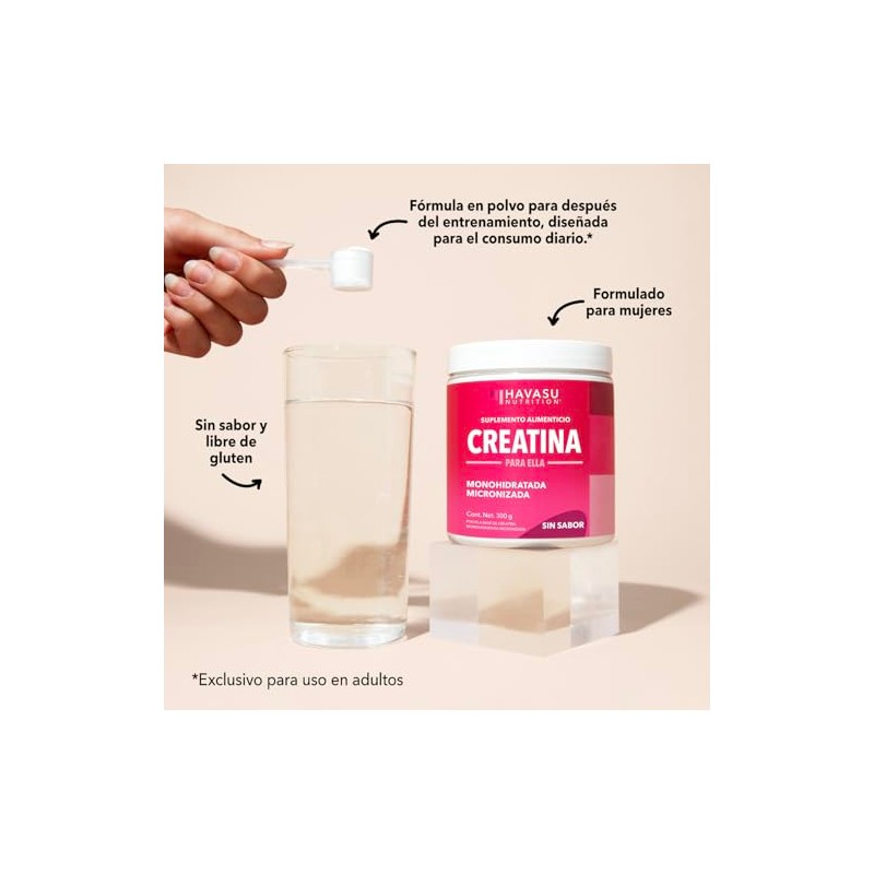 Creatina Monohidratada para Mujeres Sin Sabor | Micronizada | Polvo,
