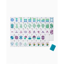 Beach Supplies New Mini Travel 4 Layer Engraved Eco Acrylic Luxury Wood Grain 160 Set America Mahjong TilesColor: Peacock Blue Lagoon