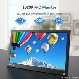 CAMWORLD 15.6 inch Portable Monitor, 1080P IPS Second External Monitor with Type-C/USB HDR Mode Built-in Dual Speakers WiFi Ultra-Thin Mobile Screen for Laptop/PC/MAC/Smartphones, Smart Cover