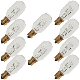 Industrial Performance 15T7C 130V, 15 Watt, T7, Candelabra Screw (E12) Base Tubular Light Bulb (10 Bulbs)