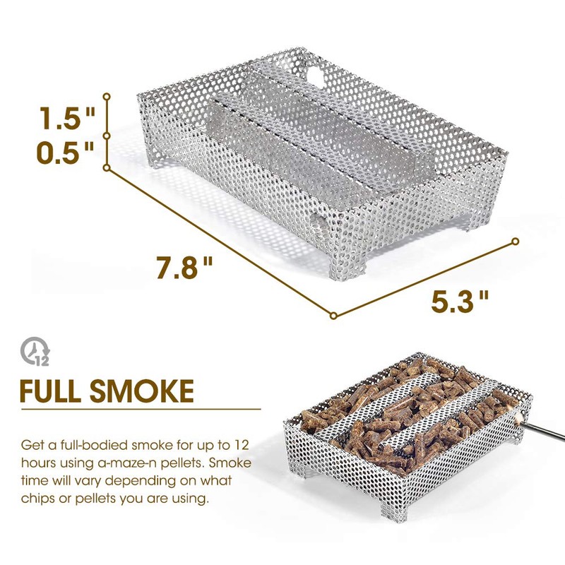 5" x 8" Pellet Smoker Tray 12 Hours of Billowing