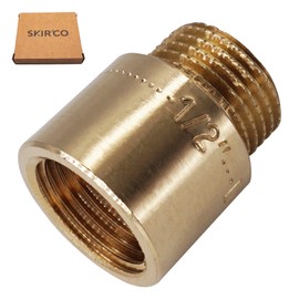 SKIR'CO Pipe Thread Extension 1/2 Inch Tap Extension Male and Female Thread Extension 20 mm Brass Pipe Fitting BSP (Pack of 2)