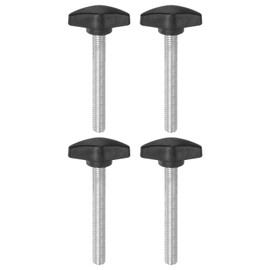 QUARKZMAN 4 Pcs T Wing Knobs Thumb Screws M8 x 55mm Standard Male Thread Plastic T Knobs Handles Hand Clamp Knobs Handle Thumb Screw Black