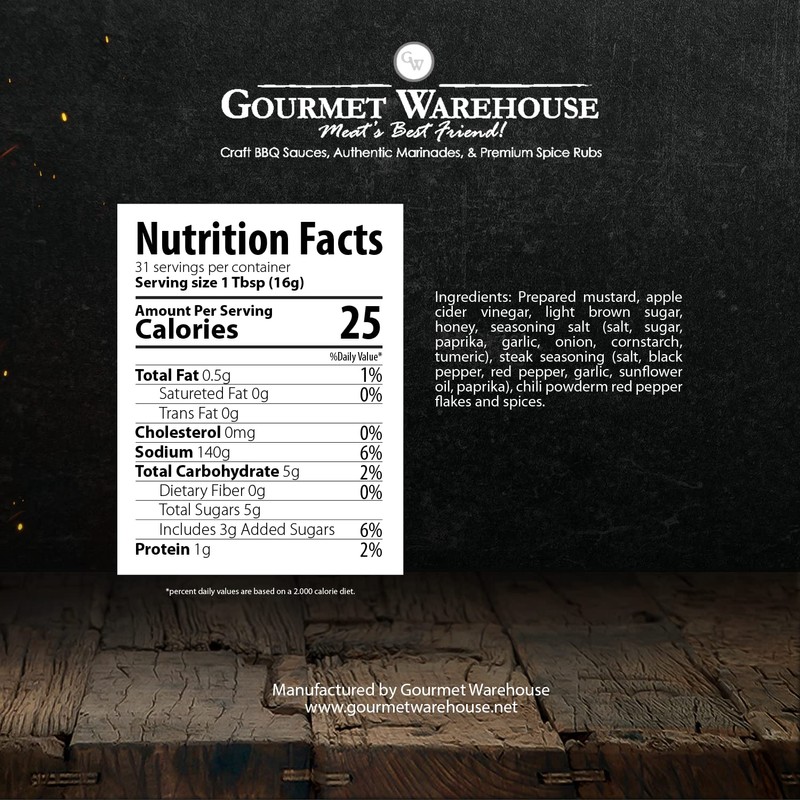 Gourmet Warehouse Sweet Heat and Golden Carolina BBQ Sauce, Premium