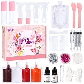 JCOOS Lip Gloss Making Kit, Lip Gloss for Girls Lipgloss Sets for Women Teens Make Your Own Lip Gloss Kit, Diy Lip Gloss Pigment Kids Lip Gloss Lip Gloss Base, Gift for Her Girls Crafts Teen Lip Gloss
