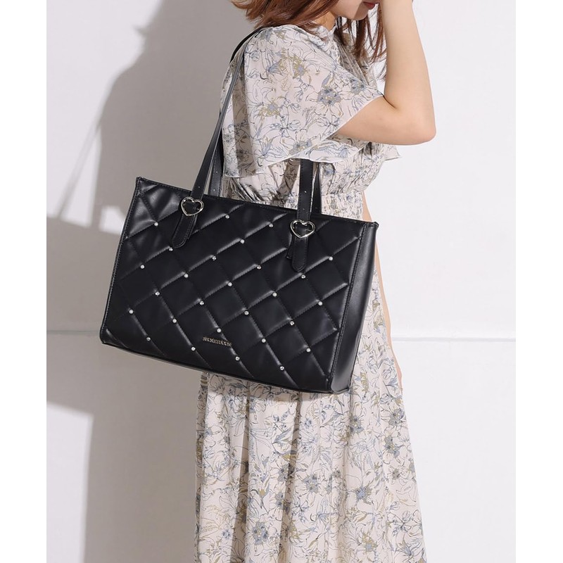 【ALTROSE】Tote Bag, Large Capacity, Oversized, 2-Way, Shoulder Bag, Zippered, Lightweight,