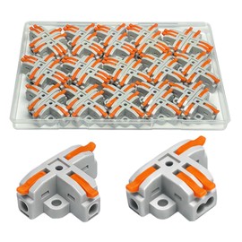 30PCS T-Tap Lever 3 Way Wire Connectors Kit, Lever & Push-In Quick Splitters with 3/4 Port Terminals for 24-12 AWG Wiring - Electrical Wire Splitter