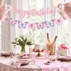 Butterfly Happy Birthday Banner,Pink Butterfly Birthday Banner for Women,Happy Birthday