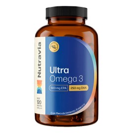 Ultra Omega 3 Nutravia 500 Mg Epa 120 Caps Omega Fish Oil Sabor Sin Sabor