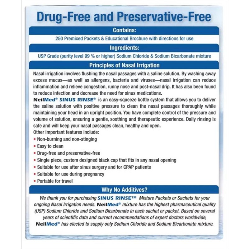 Neil Med Nasal Wash Refills, 250 Packs