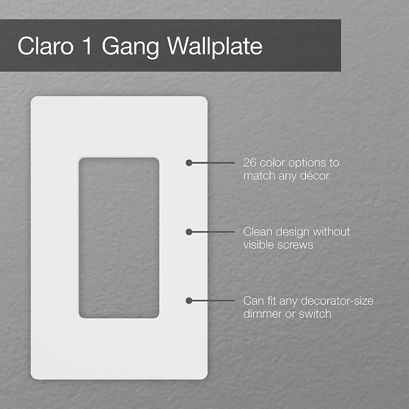 Lutron Claro 1 Gang Decorator/Rocker Wallplate, Gloss | CW-1-GR |