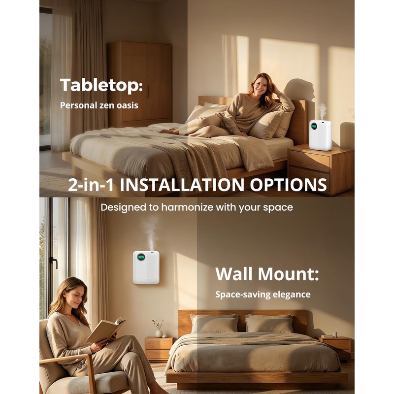 RoyAroma Waterless Essential Oil Diffuser for Home & Office, Smart