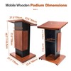 47"Portable Wooden Podium,15MM Particle Board Wood Lectern Stand, Reserved Wire