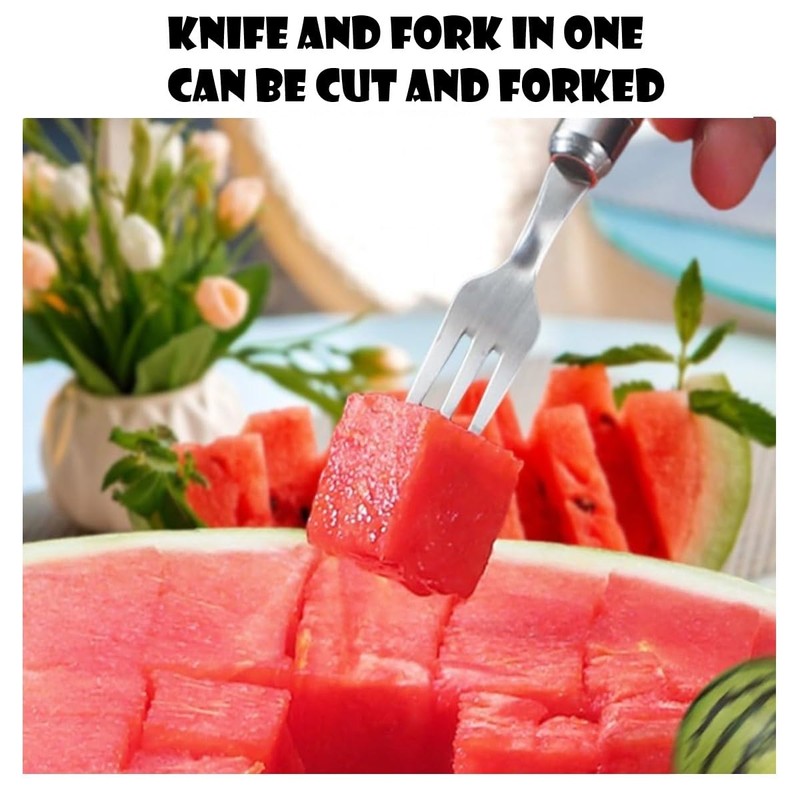 LSTKLY Watermelon Cutter Watermelon Fork Slicer Cutter,2-in-1 Watermelon Fruit Stainless