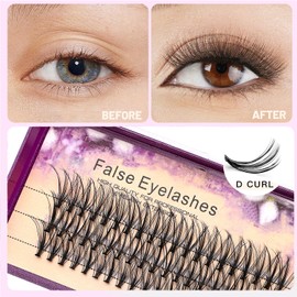 Dedila Beauty Natural Long 20 Root 0.07 C Curl 3D Profession Individual Eyelashes Extension Soft Black Fake False Eye Lashes Tools8-20mm to Choose (10mm)