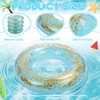 ShinyRelief 4 Pcs Inflatable Glitter Pool Float 30'' Macaron Swim
