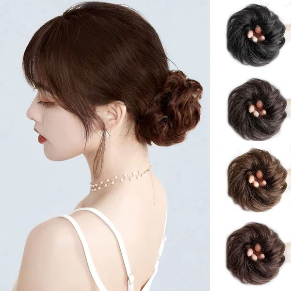 Fuyunohi Bun Wig, Rubber Style Scrunchy Point Wig, Hair Ornament,