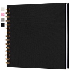 Hiwhy DIY Photo Album 18 x 18 cm Scrapbook Photo Book with 40 White Pages, Memory Book for Wedding, Birthday, Anniversary, Baby, Black
