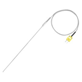 QUARKZMAN K Type Thermocouple with Plug, Meter Temperature Sensor Probe -50 to 1100°C (-58 to 2012°F) Stainless Steel, 1 x 455 mm 3.3 ft Wire