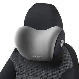 Car Neck Cushion, Car Seat Headrest Made of Memory Foam with Adjustable Straps, Memory Foam and Breathable, Removable Cover, Suitable for Driving, Gaming, Office Seat (Grey)