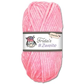 Frida's #Zweite Wolle 100 g Chenille Wool for Amigurumi, Knitting and Crochet, Soft (09 - Pink)