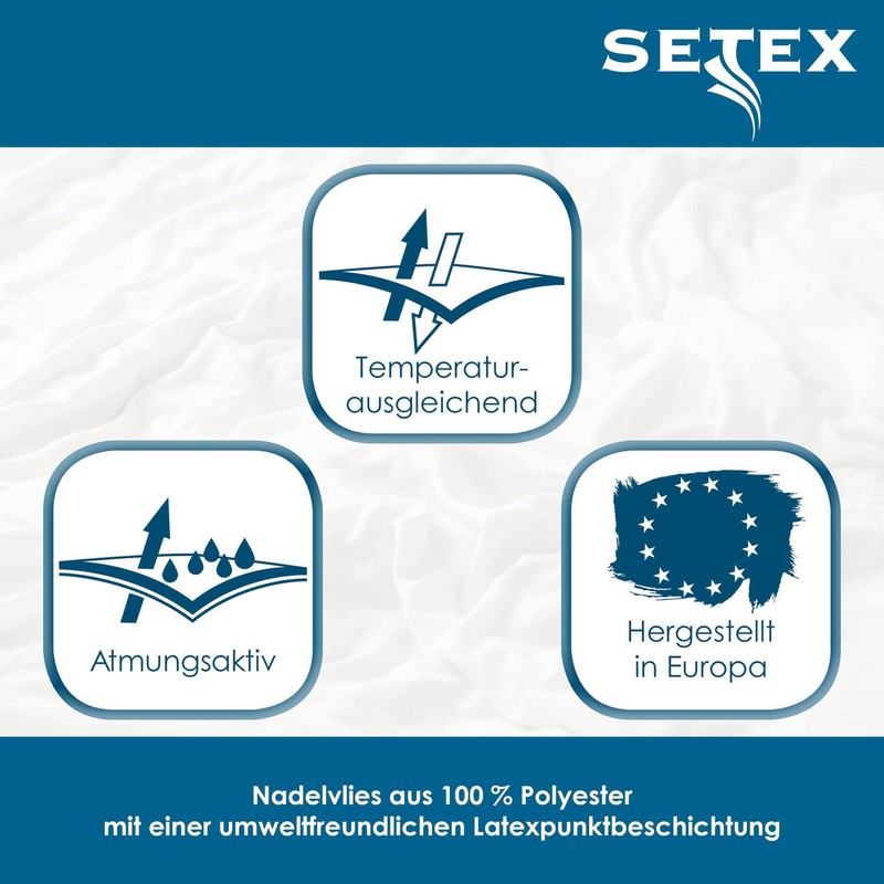 SETEX N450 Mattress Underlay with Grip Pads, Classic Design, White,