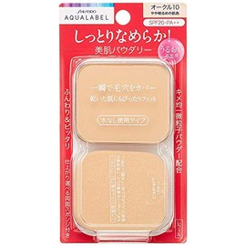 Shiseido Aqualabel Moist Powdery Foundation Ocher 10 - SPF25 / PA++ - 11.5g - Refill (Green Tea Set)