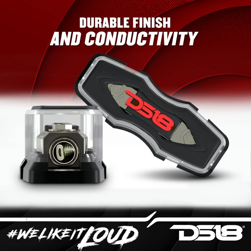 DS18 FHSANL200A Square ANL Fuse Holder with 200A Fuse, Connects