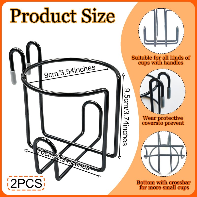 2 Pcs Updated Shopping Cart Cup Holders, Reusable Anti-Spill Hanging