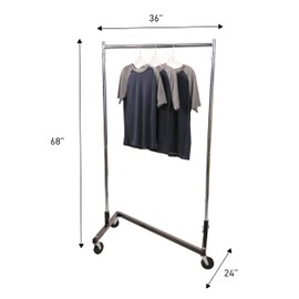 SSWBasics Compact Clothing Rack (Z-Truck Rolling Rack) - 36'' W x 24''D x 68''H (Holds 300lbs) - Sturdy Heavy Duty Clothing Rack Z Truck Garment Rack for Retail, Thrift, Boutique, Consignment, Home,