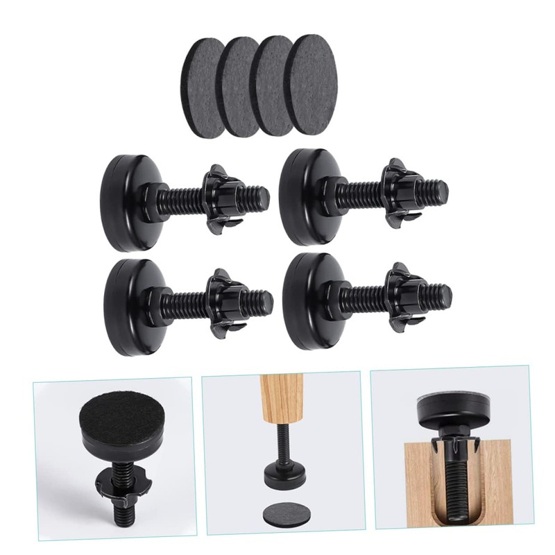 WOONEKY 4pcs Adjustable Heavy Duty Furniture Levelers with Nut Thread