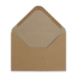 Glüxx-Agent 25 DIN B6 envelopes made of kraft paper Vintage Brown Recycling 17.8 x 12.5 cm 120 g/m² wet-glued postal envelopes without window ideal for Christmas greeting cards invitations from your