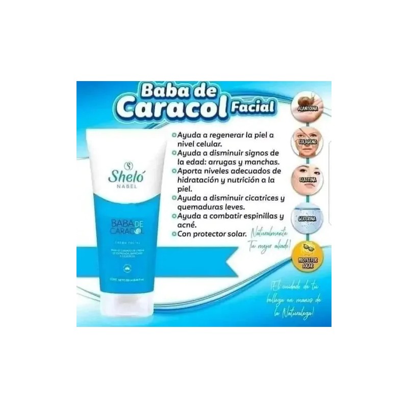 4 Crema Facial De Baba Caracol Sheló Repara Piel +