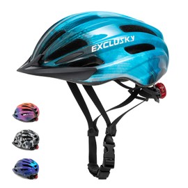 Kids Helmet Exclusky Kids Bike Helmet with Light, Boys Girls Bike Helmet Adjustable Skate Scooter Cycling Helmet 50-57cm, Multi-Sport Youth Childrens Bicycle Helmet Age 3-5-8-14