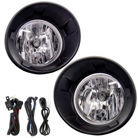 WEZEMLIGHT - Conjunto de luz antiniebla de repuesto para Chevy Camaro 2010 2011 2012 2013 con bombillas halógenas y bisel negro (lente transparente)