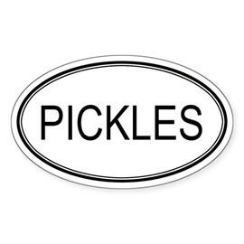 CafePress PICKLES (Oval) Oval Sticker Oval Car Bumper Sticker