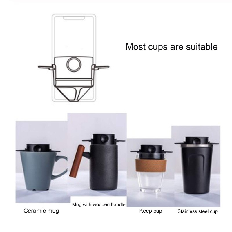 Reusable Pour Over Coffee Filter,Pour Over Coffee Dripper,Portable Reusable Stainless