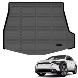 Auxko All Weather Cargo Mat Fit for Subaru Solterra 2023 TPE Rubber Cargo Liner Solterra Accessories All Season Guard Odorless Anti-Slip Cargo Tray Black