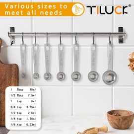 TILUCK Stainless Steel Measuring Spoons Set,Kitchen Gadgets for Cooking & Baking,Set of