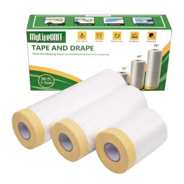 MyLifeUNIT Tape and Drape, Assorted Masking Paper for Automotive Painting Covering (66-Feet, 3 Sizes) | MyLifeUNIT