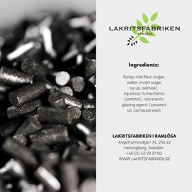 Lakritsfabriken Ramlosa Swedish Premium Salty Liquorice Candy - Salty Licorice - Juicy, Gluten Free, Chewy & Vegan - Soft Black Licorice - Licorice Candy from Around the World - European Candy - 3.53 oz