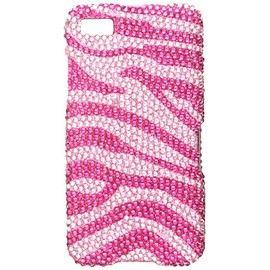 Eagle Cell PDBB10S302 RingBling Brilliant Diamond Case for Blackberry Z10 - Retail Packaging - Hot Pink Zebra