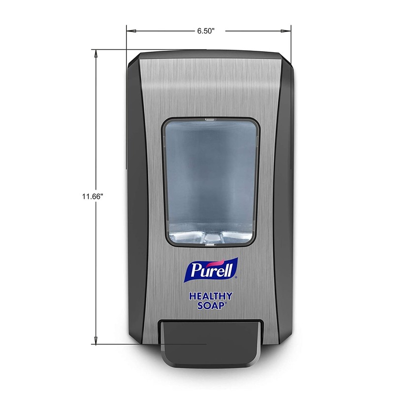 PURELL FMX-20 HEALTHY SOAP Push-Style Dispenser, Chrome/Black Finish, Dispenser for