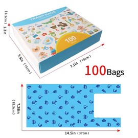 Cat Litter Poop Bags, 100 Count, Odor Sealing with Handles, Unscented (Blue)